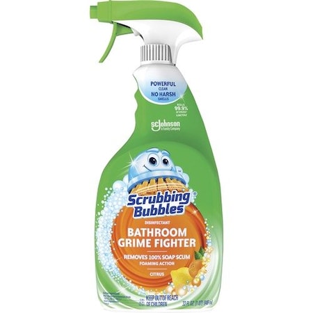 Sc Johnson Bathroom Cleaner, Spray, Grime Fighter, 32oz, Clear, 8PK SJN306111CT